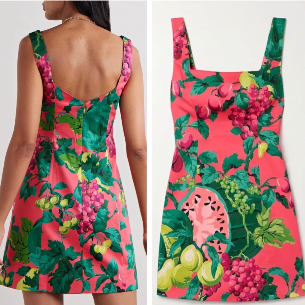 NEW Cara Cara Anna Mini Dress - Summer Nectar Pink Green Cotto Hot Summer Sz2/4 - Picture 4 of 10